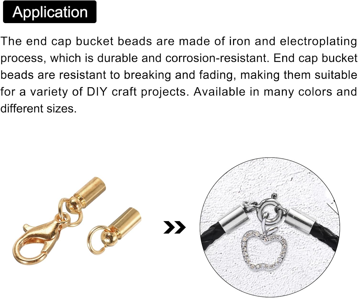 MECCANIXITY Fold Over Cord End Caps Rose Gold 3mm OD with Crimp Covers Lobster Claw Clasps DIY Jewelry Making for Bracelets and Necklaces Crafting 5 Pcs image 4