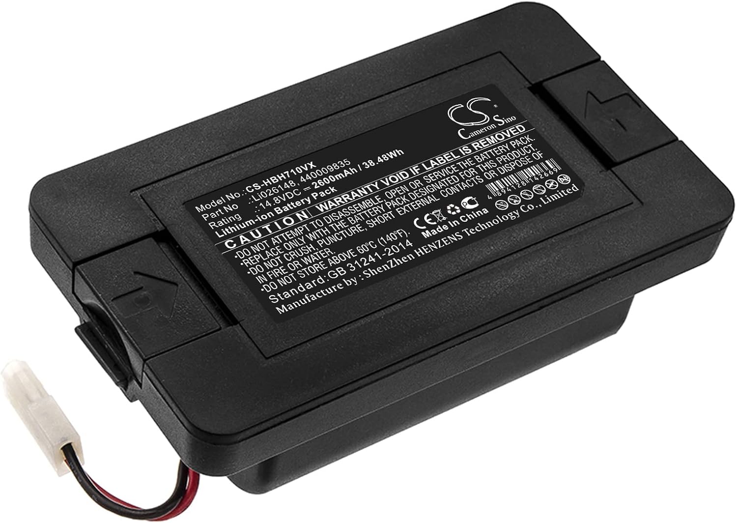 Cameron Sino 2600mAh Replacement Battery for Bobsweep Bob Pro, SJP110020, LI-025144-BYD