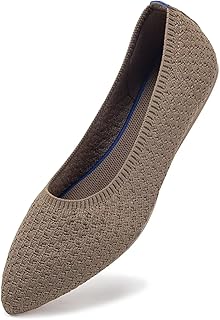 Sponsored Ad - Womens Pointed Toe Ballet Flat Knit Dress Shoes Low Wedge Flat Shoes Comfort Slip On Flats Shoes for Woman ...