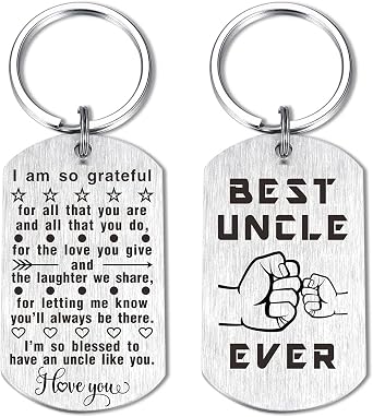 Laluminter Best Uncle Ever - Gifts for Men - Keychain - Happy Birthday Key Chain from Niece Nephew