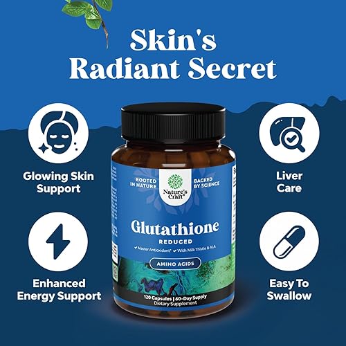 Miniatura 4 de Suplemento reducido de glutatión con cardo mariano - 1000 mg por porción L glutatión puro con ácido alfa lipoico y silimarina de cardo mariano para