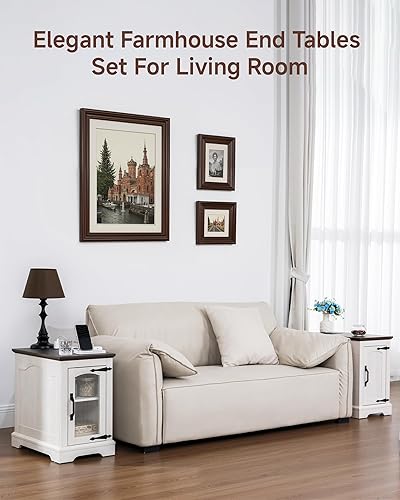 Miniatura 4 de Mesa auxiliar estrecha con estación de carga, mesa auxiliar de 13.8 pulgadas de ancho con almacenamiento para sofá o cama con salidas y puertos USB,