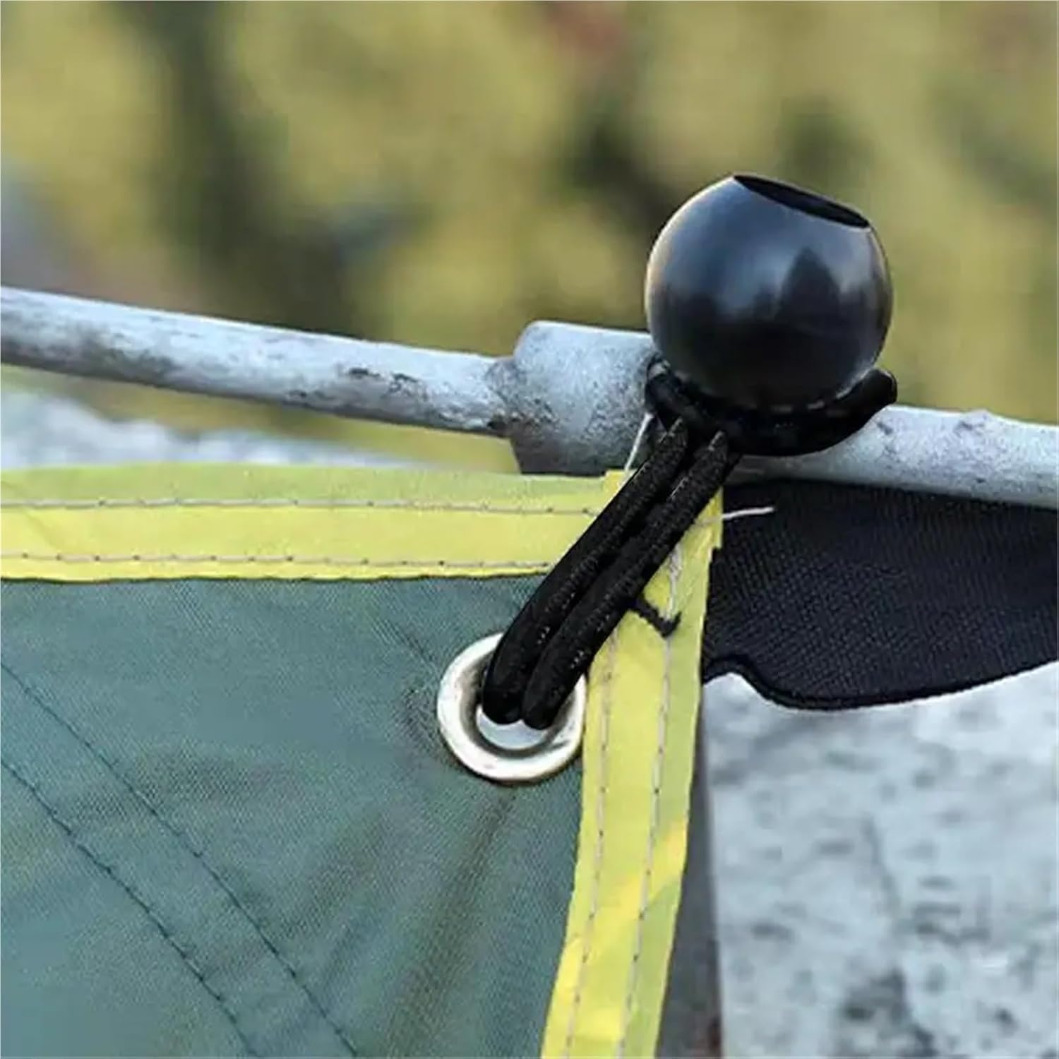 Bungee Cord 100pcs Ball Bungee Cords Elastic Tarp Bungees Tent Strap Heavy Duty Tarp & Canopy Bungee Cords with Ball for Outdoor Use(Black 20cm)