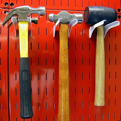 Miniatura 6 de Wall Control Tablero de clavijas de 1-14 pulgadas con mango para tablero de clavijas de metal ranurado y tablero de herramientas ranurado, color