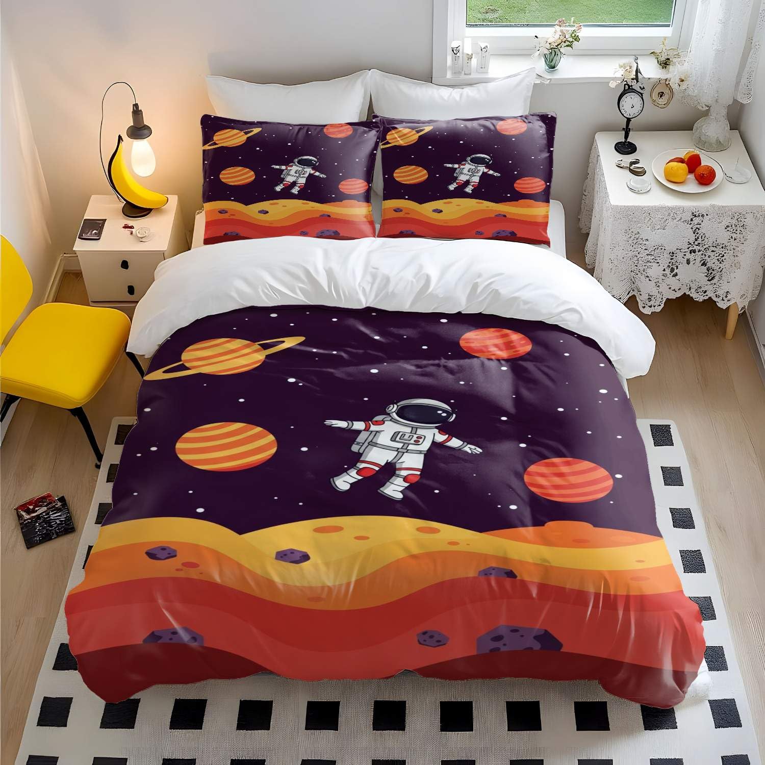 Parure de lit imprimé 3D coloré avec housse de couette grand confort