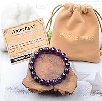 Vista 431 de MASSIVE BEADS Pulsera elástica de yoga hecha a mano con piedra natural, cristal curativo, energía, regalos para adultos unisex de 0.157 in, 0.236