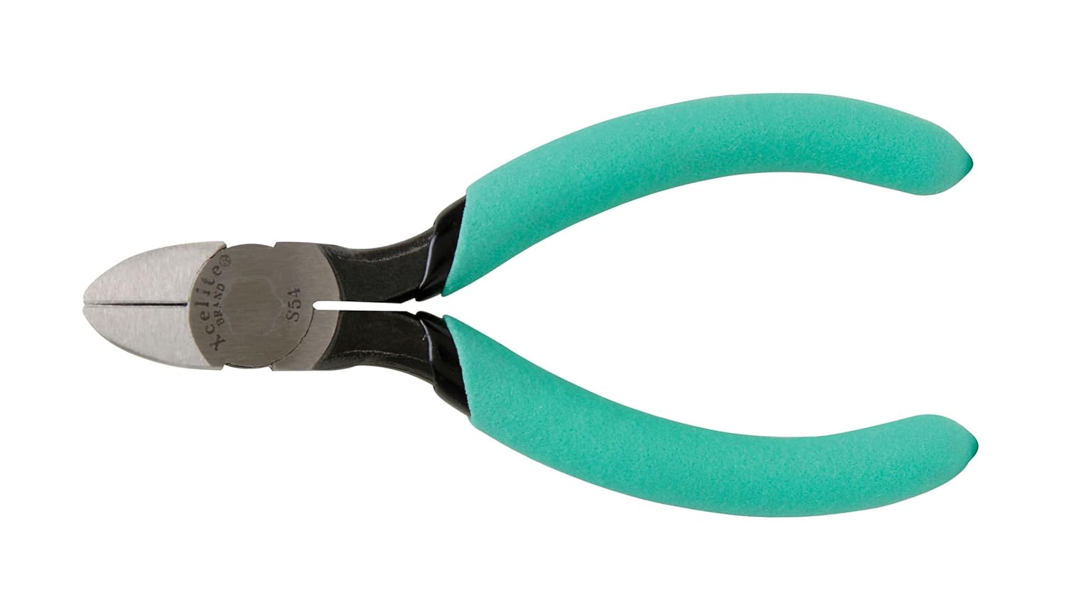 Xcelite S54N Diagonal Lead Cutter, Standard Jaw, 4-1/2" Length, 5/8" Jaw Length, Green Cushion Grip Handle