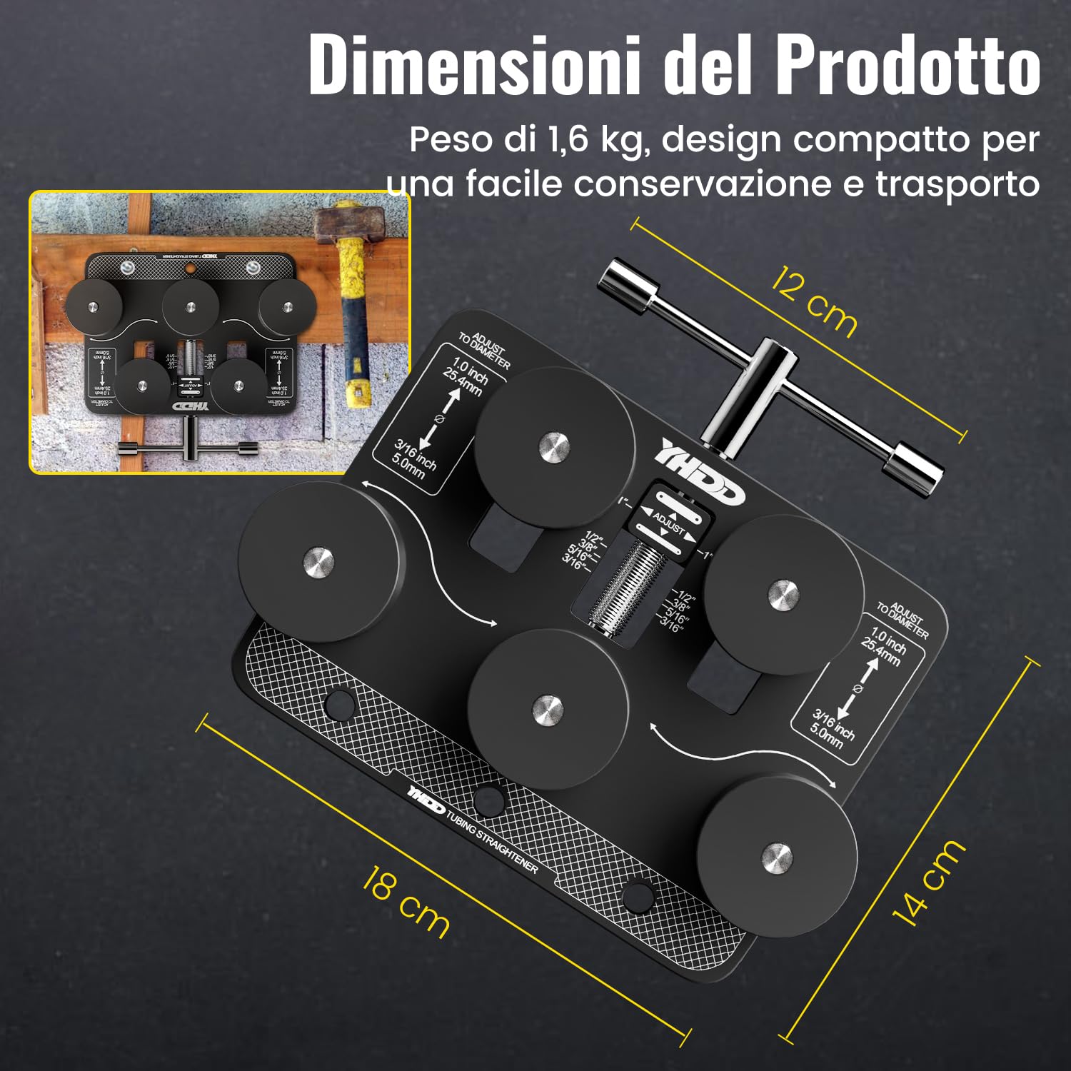 Raddrizzatore per Tubi Regolabile per Freni, Rame, Alluminio, Acciaio