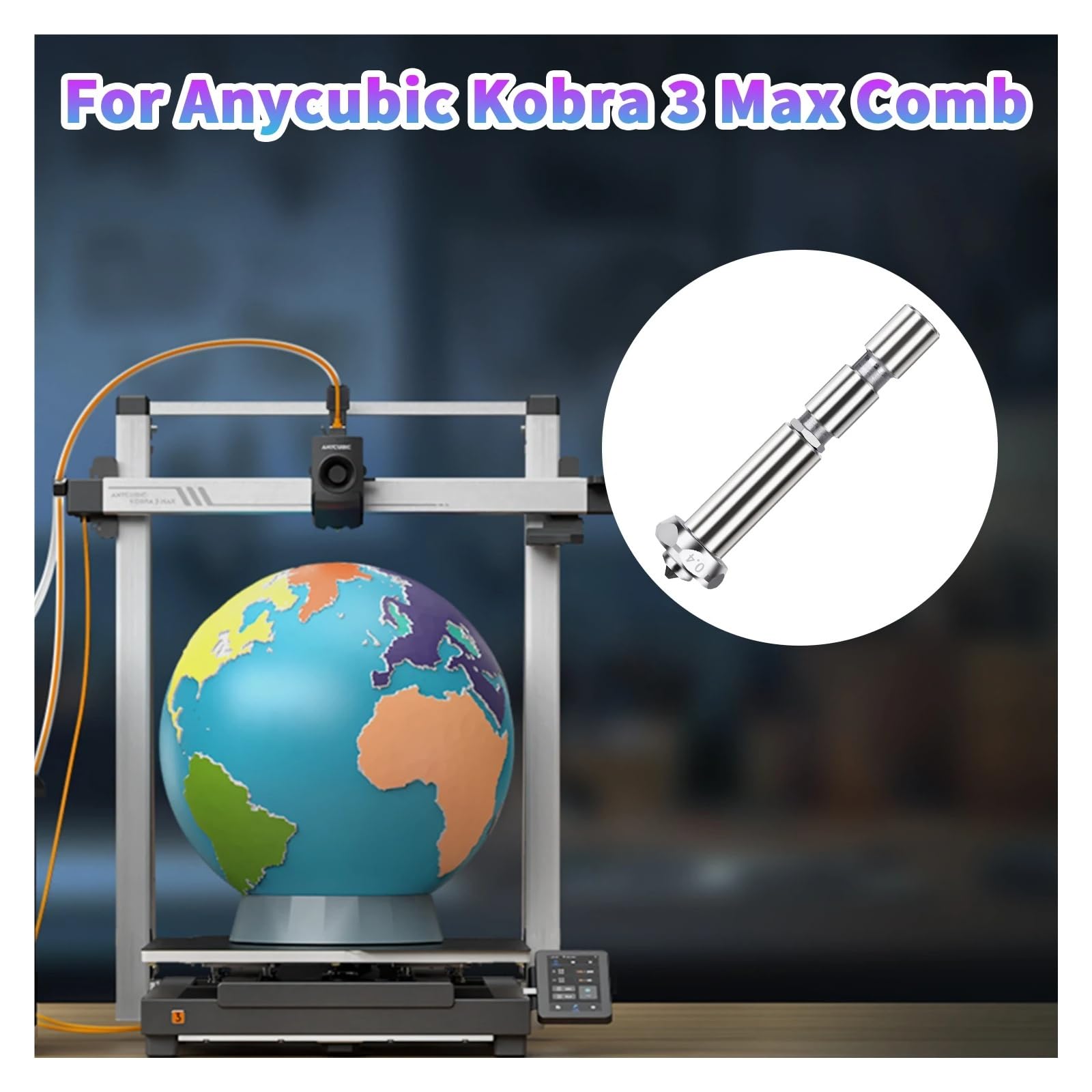 Compatible con Anycubic, Kobra 3 Max Hotend juego de 0,2-0,8mm | Hotend de acero endurecido de intercambio rápido, 0,2/0,4/0,6/0,8 mm, opciones de 1 a 3 piezas(3PCS 0.6 nozzle)