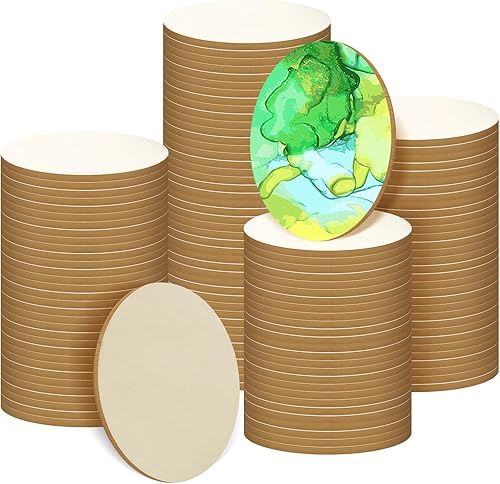 200 círculos redondos de madera para manualidades, disco redondo de madera de 2 pulgadas, círculos de madera sin terminar, adornos de madera natural