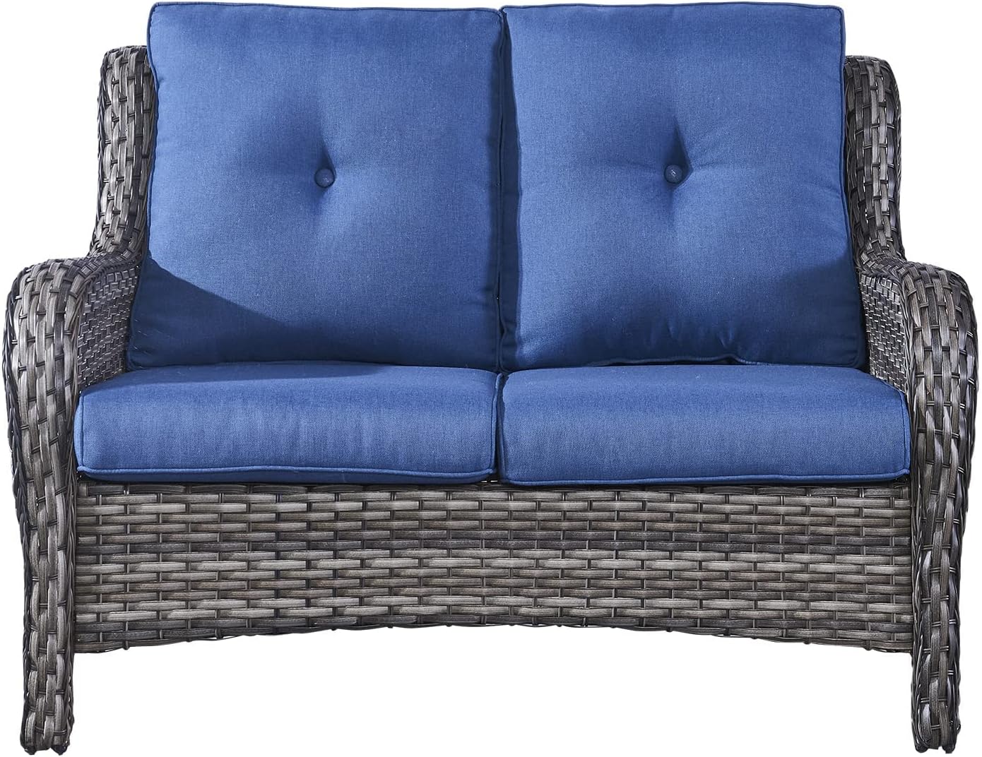 Rilyson Outdoor Loveseat Wicker Patio Sofa 2Seat Rattan
