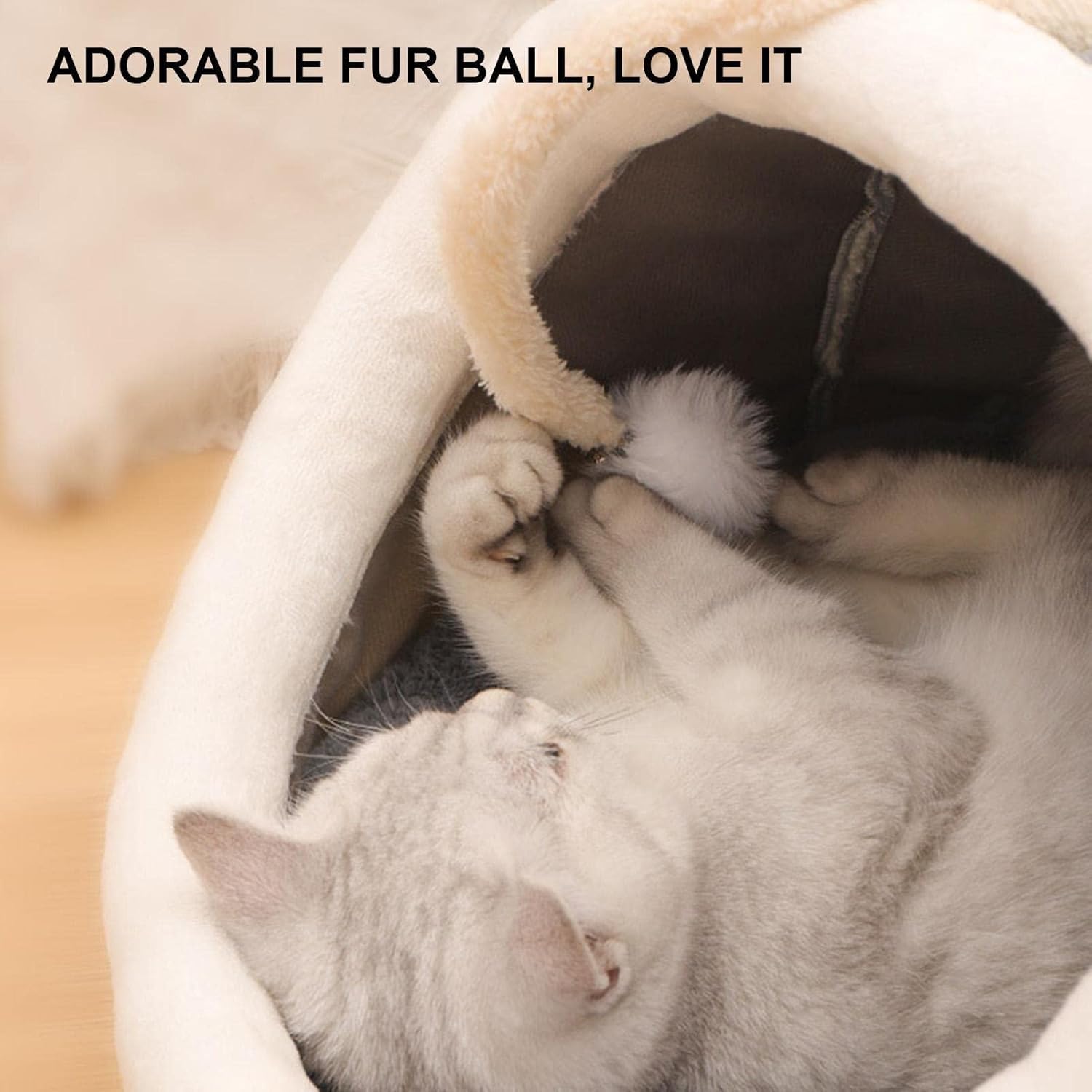 Cat Cave Bed | Small Dog Bed Washable, Shark Round Warm Cuddler Kennel Soft, Luxury Super Soft Pet Cave Bed, Pet Cushion Bed Sleeping Bag
