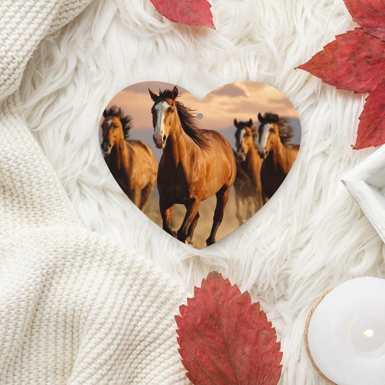 Car Air Freshener 24 PCS Horses Hanging Car Air Fresheners Auto Interior Decor Card Freshener Strong Scented Card Lavender Cars Scents for Office Bedroom Close Drawer Heart Shape