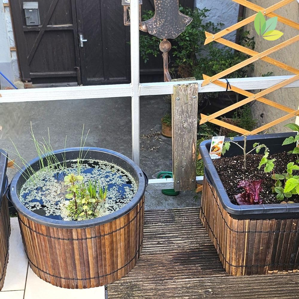 Bambusmatte | Wulung | 40cm x 200cm x 0,5cm | für Pflanzkübelverkleidung | Bambusabdeckung | wetterfeste Bambusmatte für Blumentöpfe