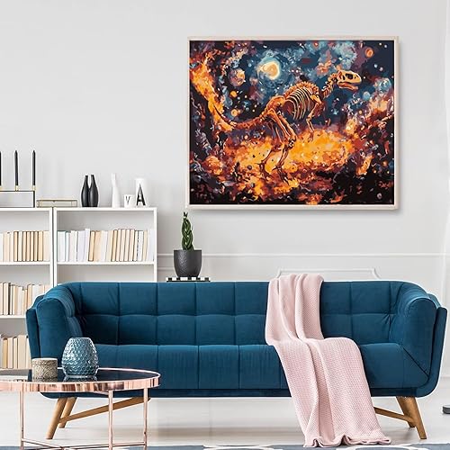 Miniatura 2 de RAOHEVU Pintura por números para adultos principiantes  Kits de pintura "Colorful Trees Grey" por números (16 x 20 pulgadas) con pintura acrílica y