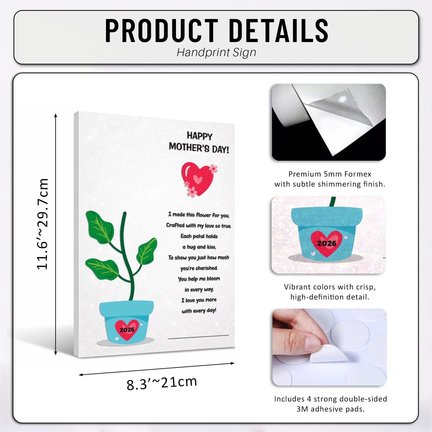 MIKAYENUS Mother's Day Handprint Craft - Baby Handprint Kit for Kids image 2