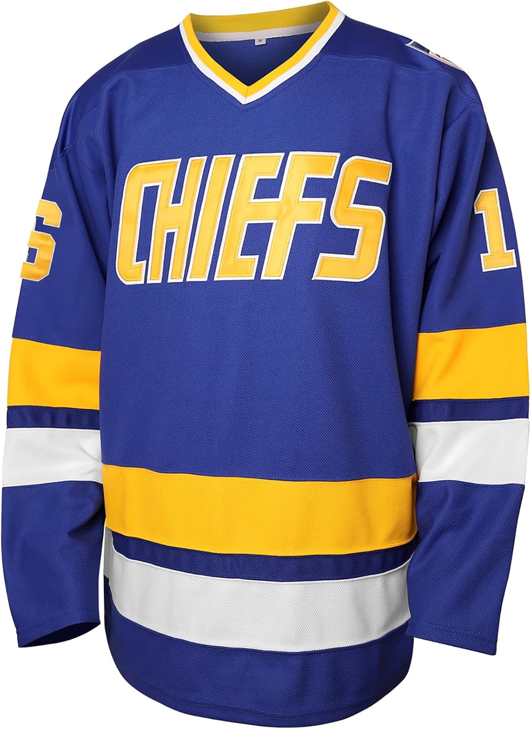 Hanson Brothers Hockey Jersey 16 Charlestown Chiefs 17 Jeff Slap Shot 18 Movie Hockey Jersey Blue White S-3XL - Image 3