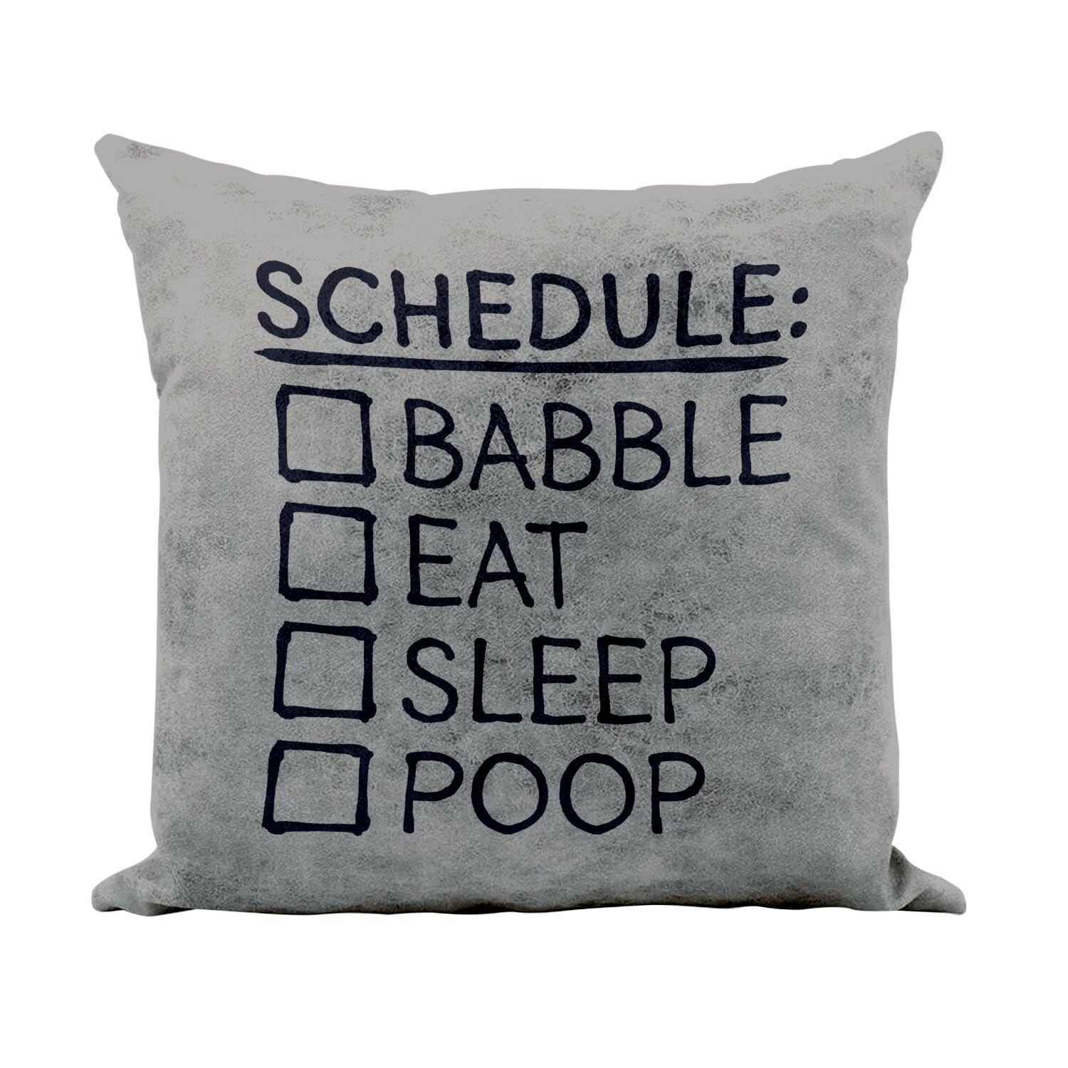 Coussin similicuir gris cadeau original jeunes parents humour