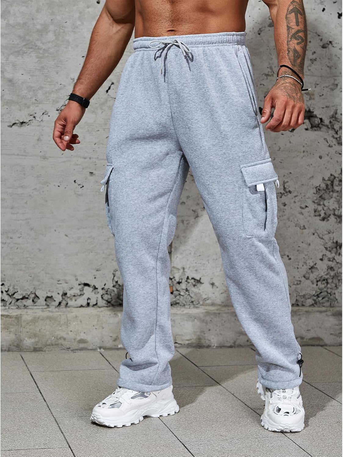 Cargo Pants for Men Casual Work Hiking Sweatpants Baggy Jogger Trousers Fit Sports Outdoor with Multi Pockets - Image 2