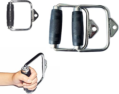 Miniatura 5 de yuhqc LAT - Barra de tracción para entrenamiento de fuerza, cuerda de tríceps con mango en D, barra de presión recta giratoria en forma de V para