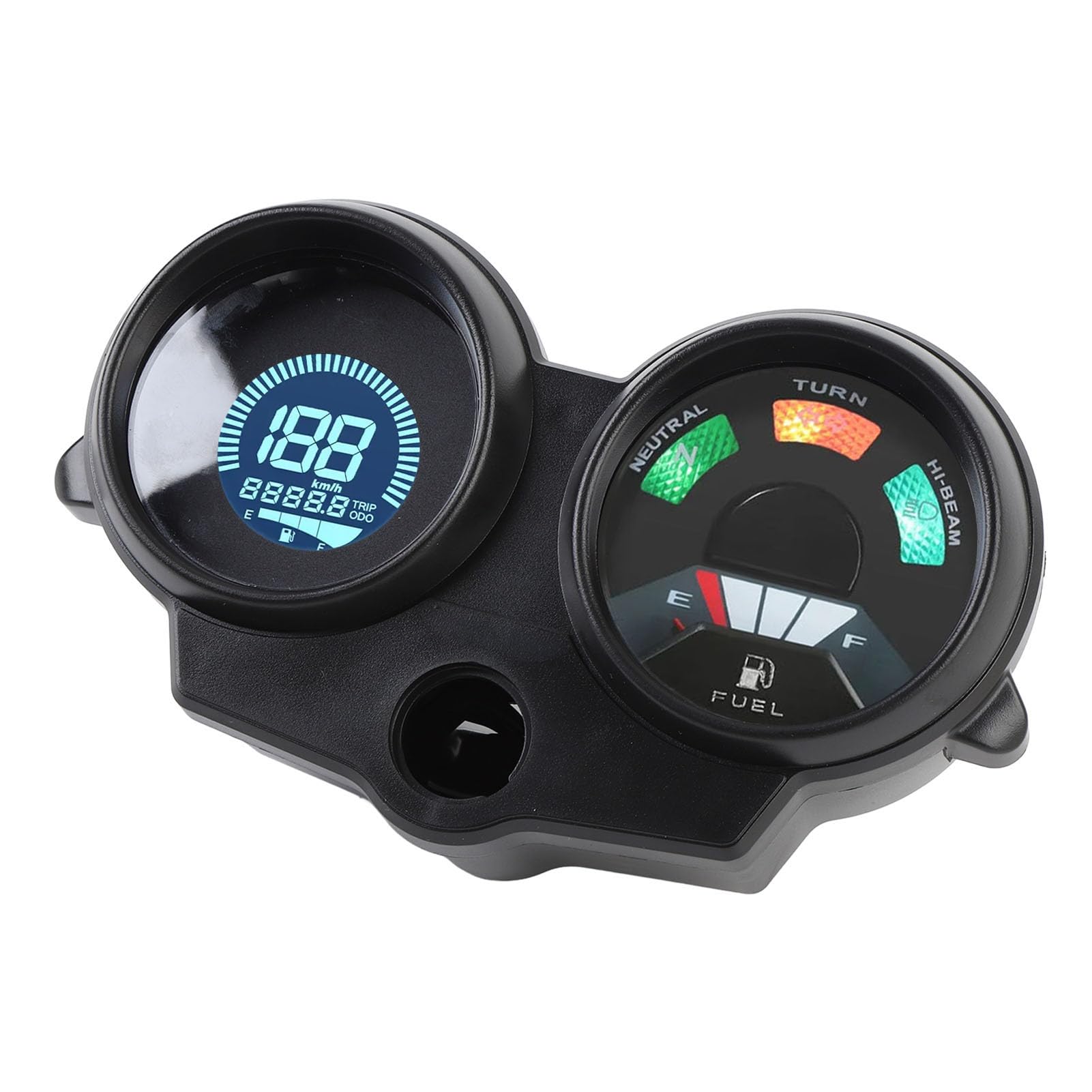 Velicero de Motocicleta Universal LCD Digital Odómetro Medidor de Nivel de Combustible Ajustable 7 Colores DC 12V Multifuncional Calibre