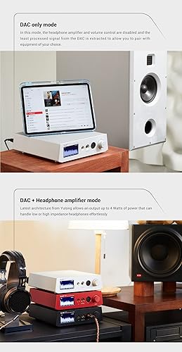 Miniatura 7 de Fanmusic Yulong Aquila III AK4499EX Amplificador DAC hasta DSD1024 PCM1536kHz Preamplificador, amplificador de auriculares (rojo)