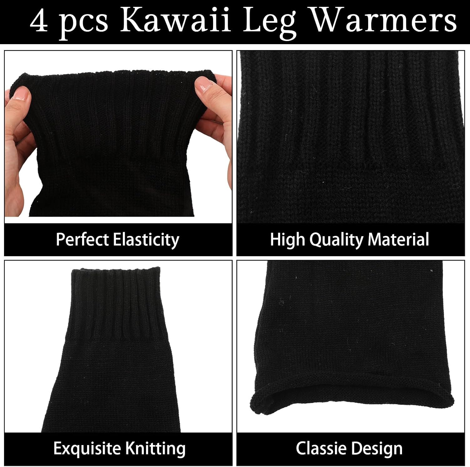 4 Pairs Kawaii Leg Warmers Y2k Leg Warmers Flared Warmers Clothes Goth Lolita Accessories for Women