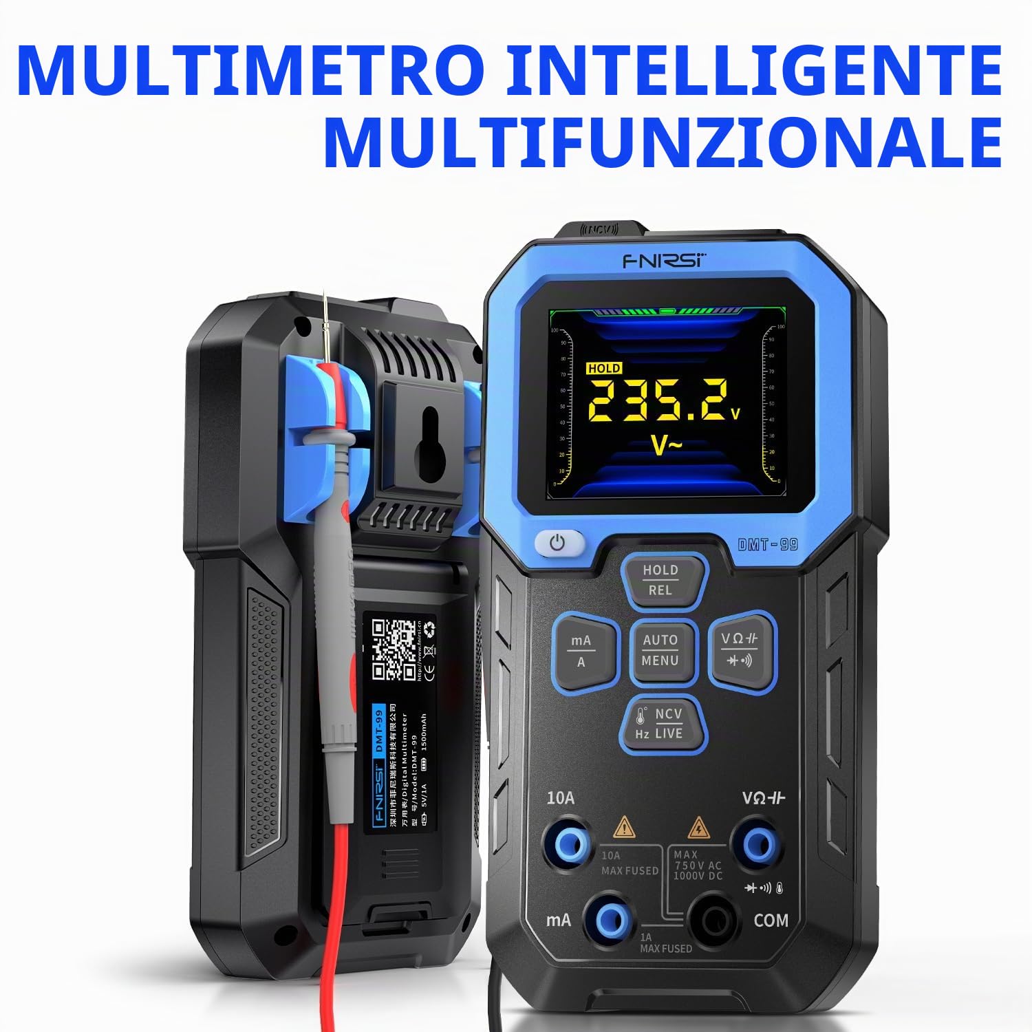 Fnirsi DMT-99 Multimetro digitale palmare 10000 conteggi tensione, temperatura di frequenza, capacità corrente, temperatura NCV(Fnirsi DMT-99)