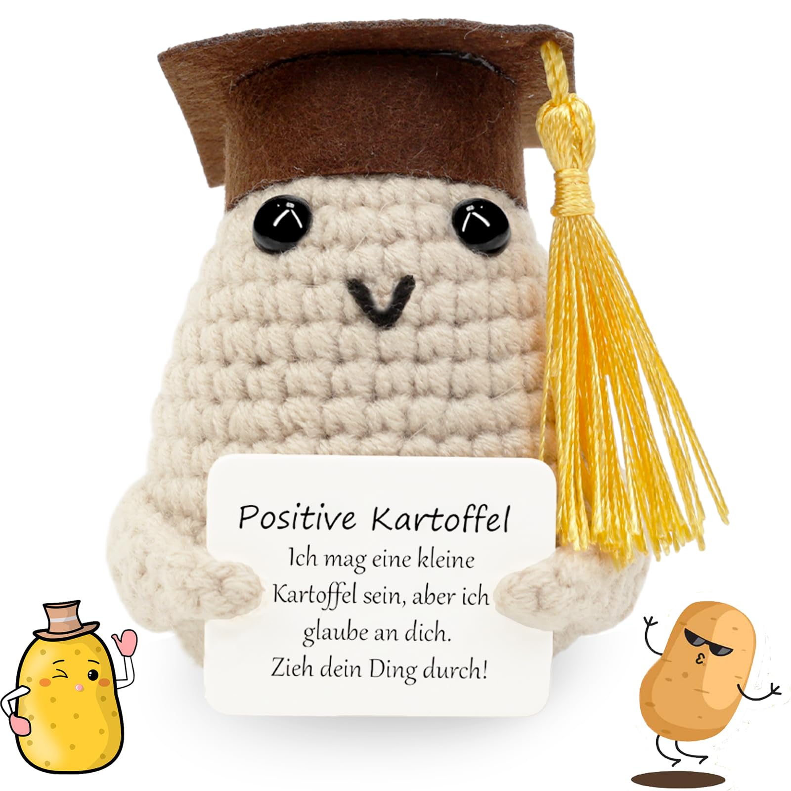 Patata Positiva Con Cappello Da Babbo Natale – Peluche Motivazionale, Regalo Divertente Per Amici E Famiglia