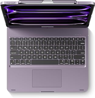 edaiser Swivel Keyboard Case iPad Air/Pro 13" & Pro 12.9" 3rd-6th Purple