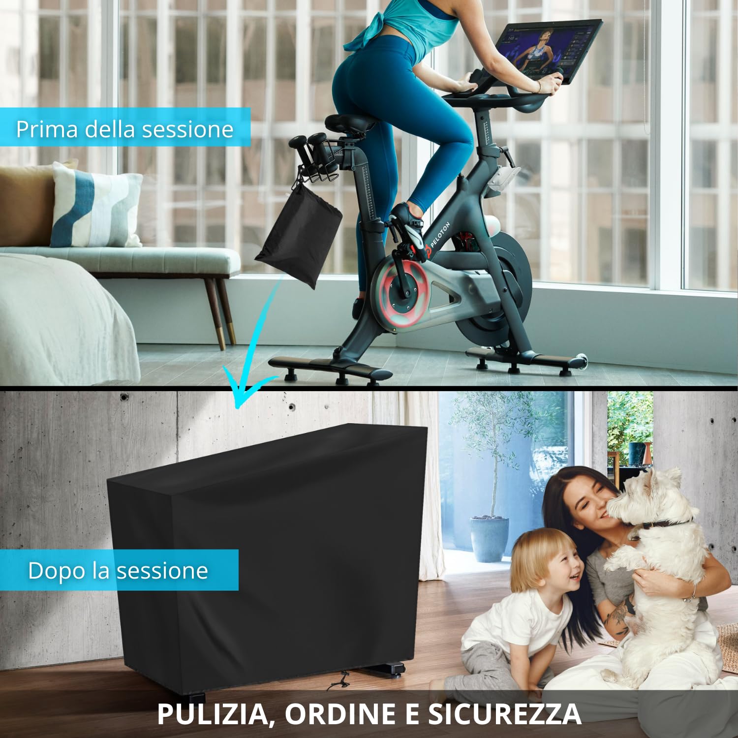 Copri Cyclette da Casa Bici Bike Impermeabile ✮Garanzia A Vita✮ Telo Copri Bicicletta da Esterno/interno Impermeabile Custodia per Cyclette Protezione 100%Ottimale (Estate/Inverno/Autunno/Primavera)