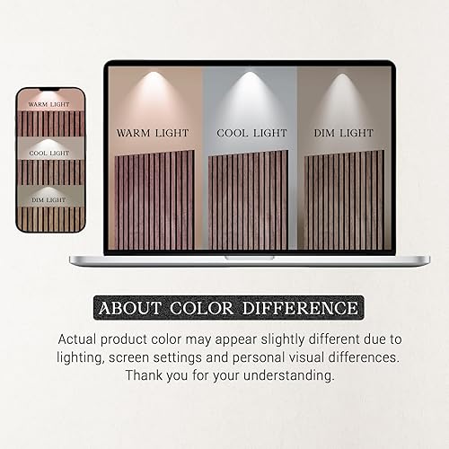 Miniatura 6 de MISSDAY Paneles de pared acústicos de listones de madera, 4 paquetes de 47.2 x 23.6 pulgadas, panel insonorizado de nogal para decoración de pared