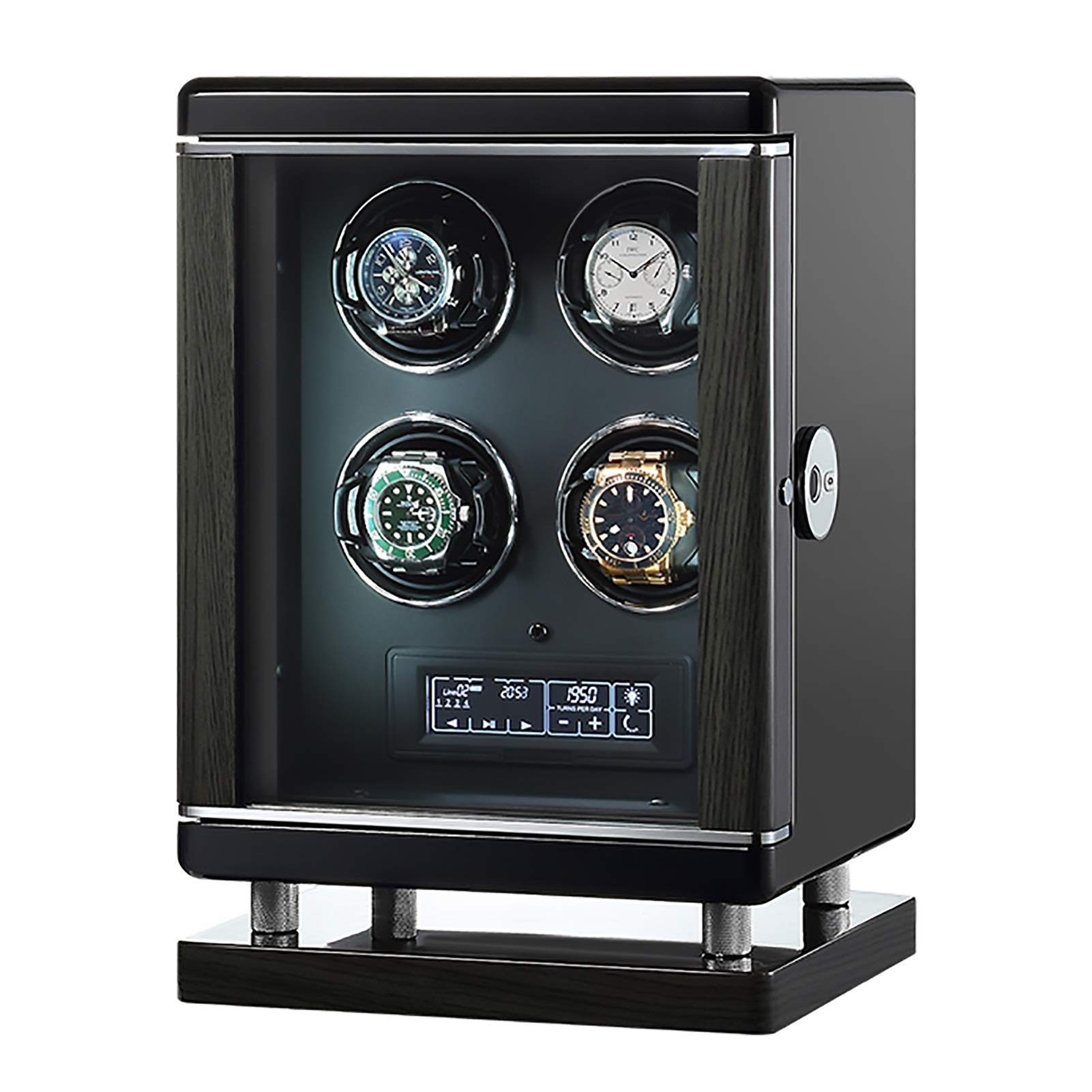 WMYYZYQ Spinner winding box Watch Winders - Luxury Smart Watch Winder Automatic Mechanical Watch Motor Shaker Storage Box with Fingerprint Unlock Watches Rotation Displ