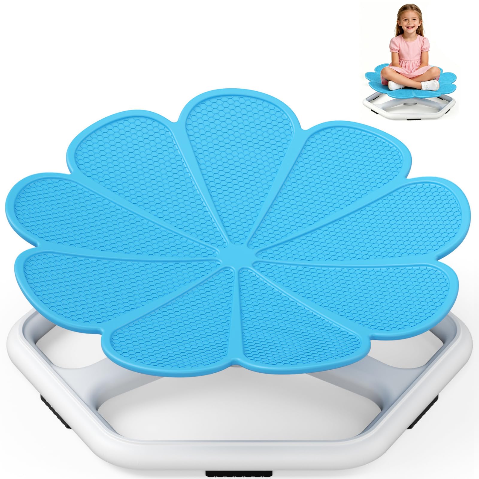JoyCushy Sensory Spinning Chair, 360Β° Kids Spinning Chair for Autism, Silent Rotation Swivel Chair for Training Balance & Coordination, Indoor Outdoor Portable Sensory Spin Toy for Children