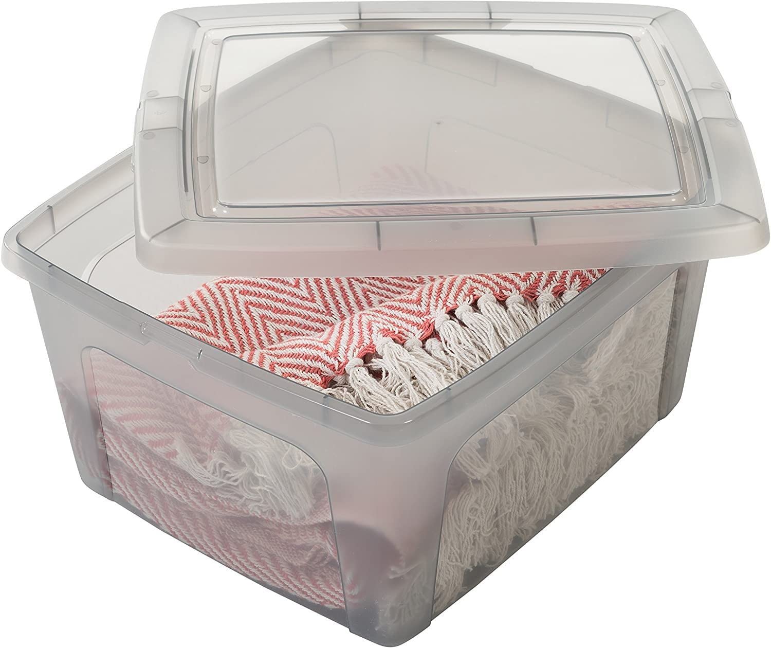 Lot De 3 Boîtes De Rangement 18L Iris Ohyama - Empilables, Transparentes, Idéales Vêtements Et Jouets