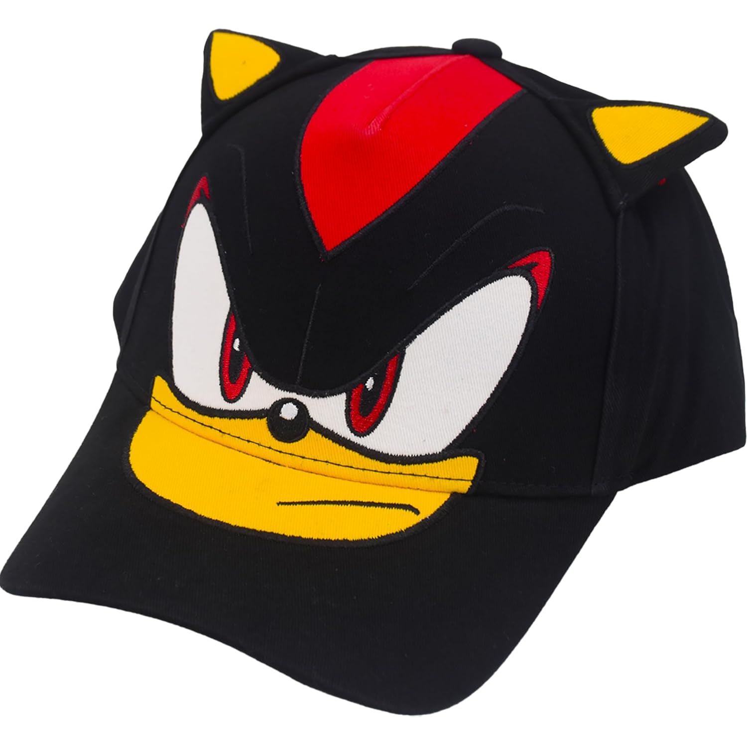 Shadow The Hedgehog Baseball Cap Adult Sonic Adjustable Snapback Hat with 3D Ears and Curved Brim Black One