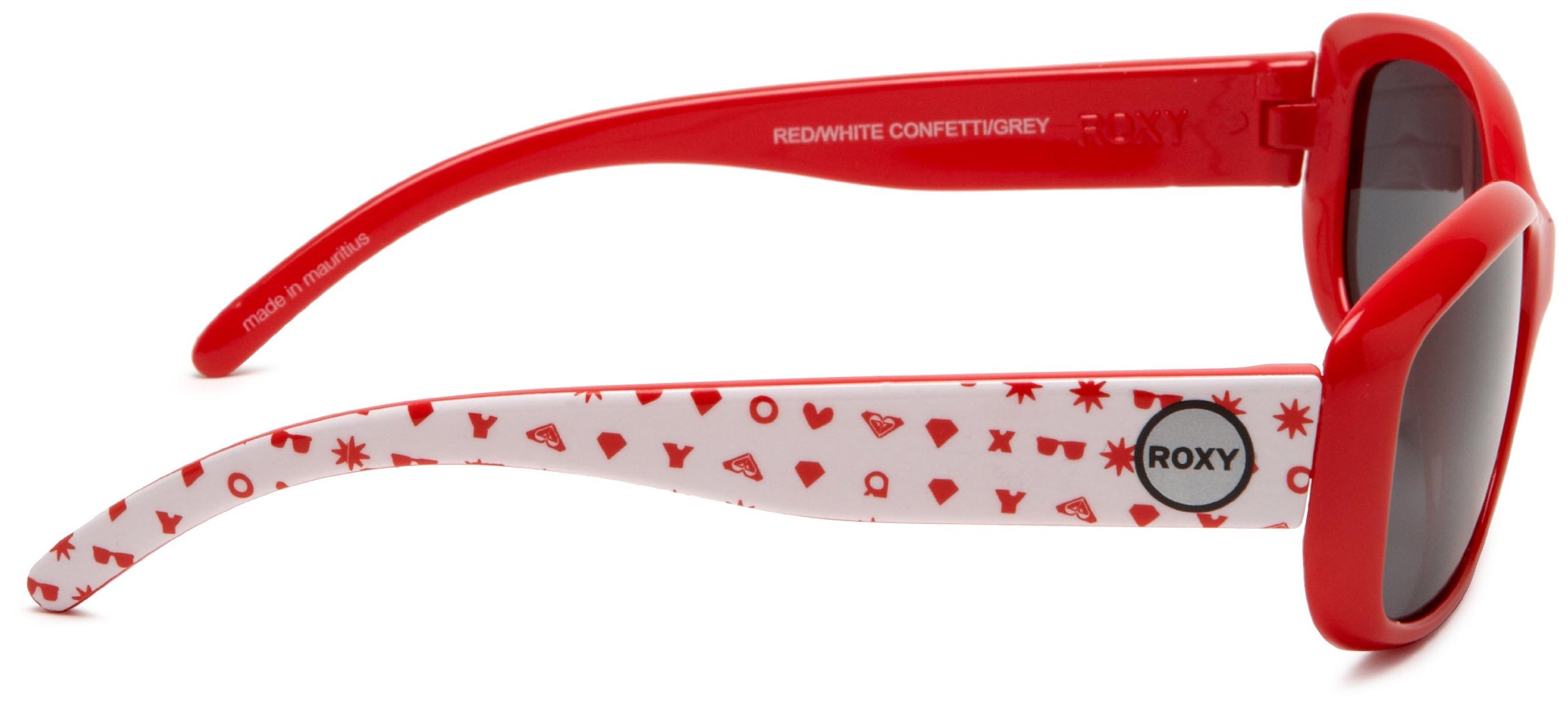 Roxy Dixie Chic - Gafas de sol ovaladas para niña, rosa (Pink Print Frame/Grey Lens), Talla única