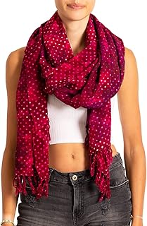 PANASIAM Batik scarf, stole in bright colours, large scarf made of 100% viscose, handmade - each piece is unique, multifunctional scarf, women's scarf and men's scarf