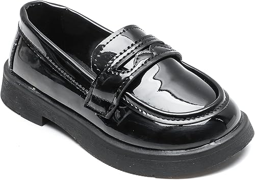 Miniatura 5 de KOSISOK Zapatos Oxford para niños, zapatos de vestir para niña, con cordones, para uniforme escolar, mocasines planos