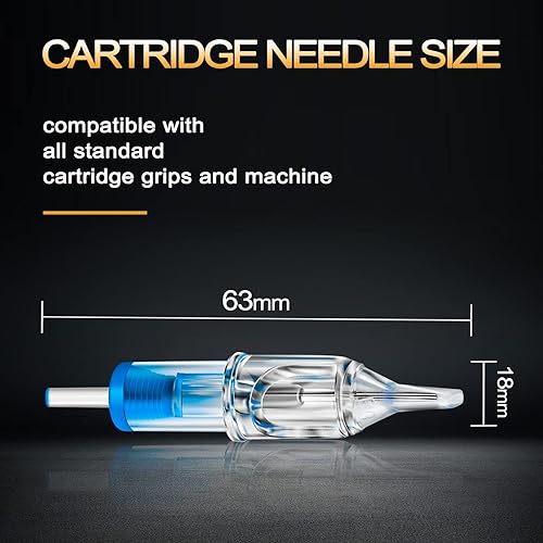 Miniatura 7 de Cartuchos desechables surtidos Yuelong 100 cartuchos nuevos con membrana Mix Round Liner 3RL 5RL 7RL 9RL 11RL..