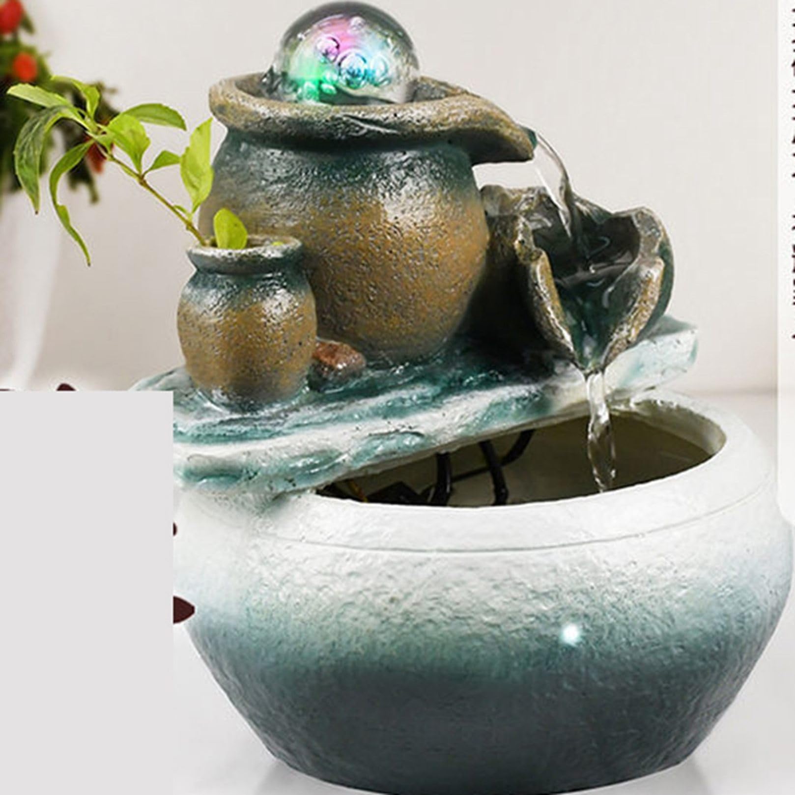Amazon.co.jp: 卓上噴水 室内噴水 デスクトップ噴水 ミニ噴水 樹脂
