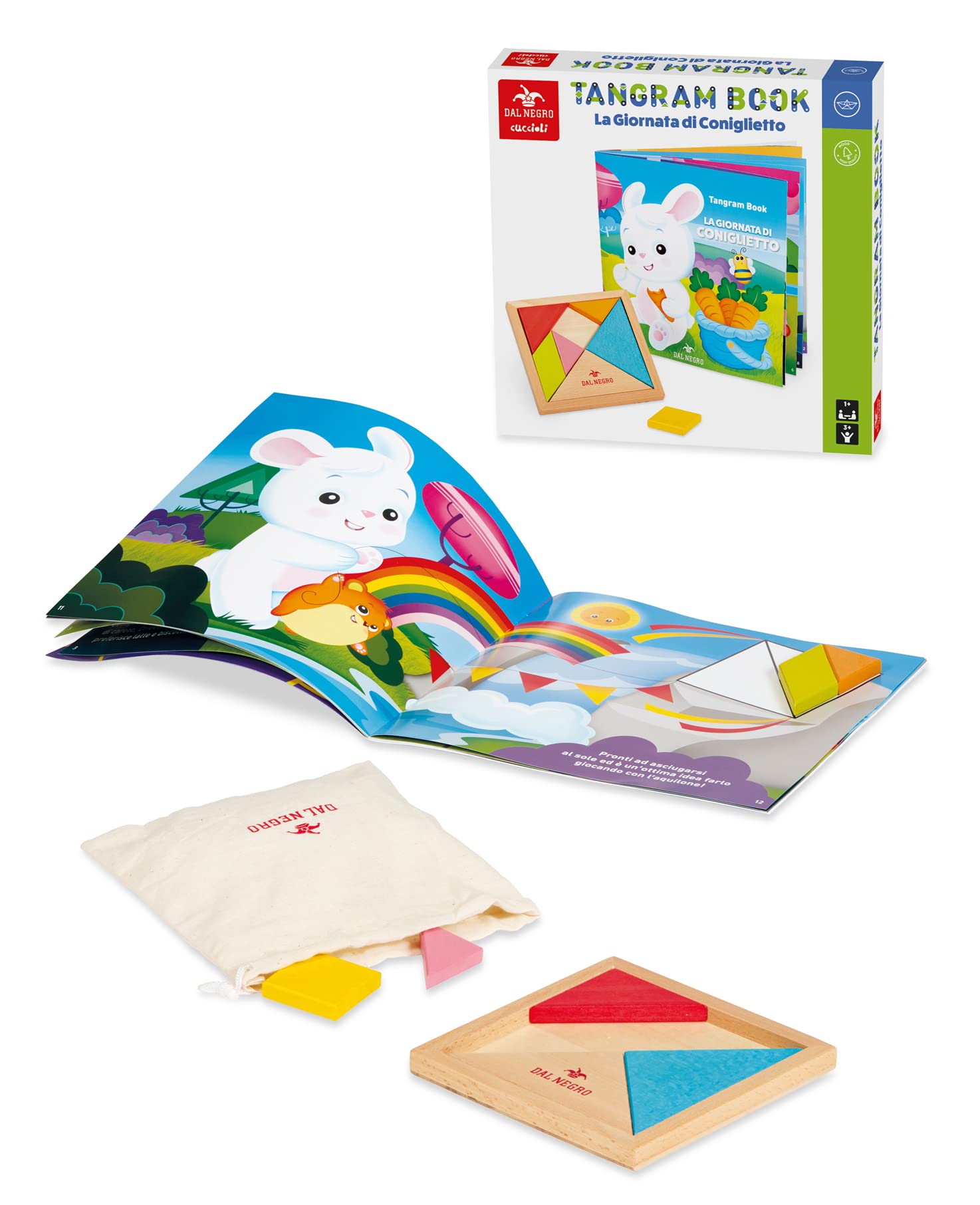 Dal - Tangram Book Geometric Colorful Tangram Game with Book Suitable for Ages 3+