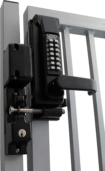 Lockey USA Sumo GL2 DC Jet Black Marine Grade Mechanical Double Combination Surface Mount Lever Gate Lock (GL2JBMGDC), Large
