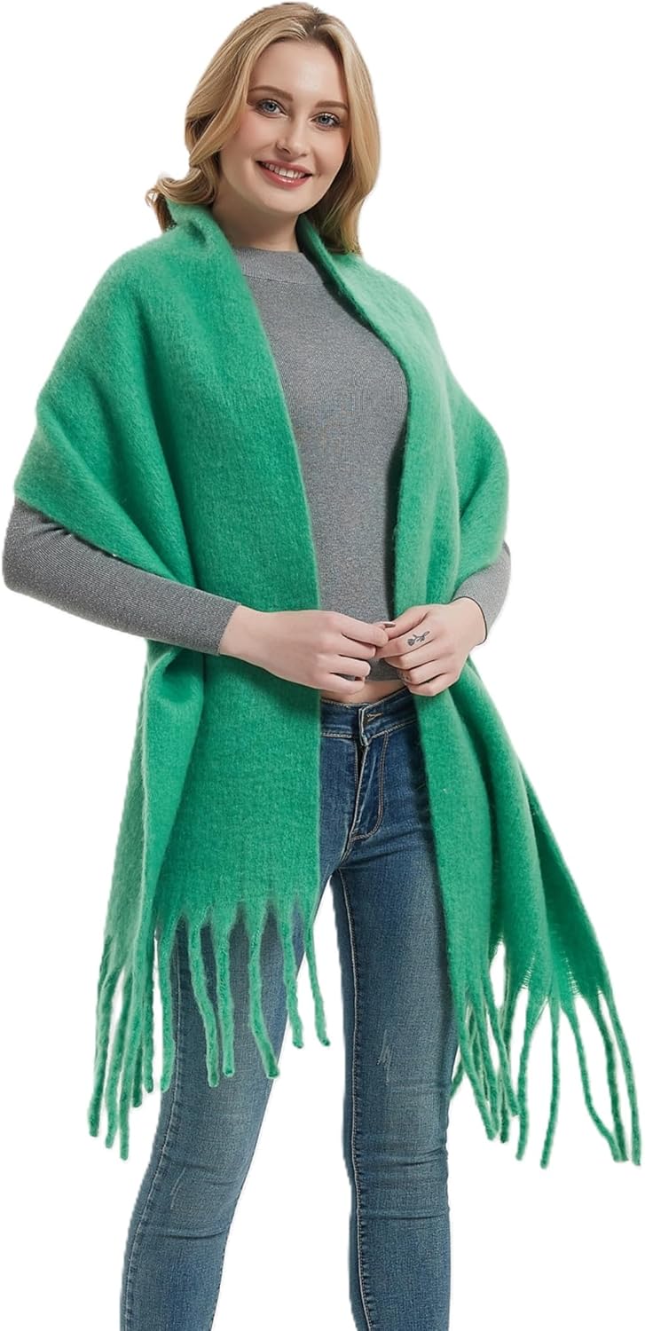 Wander Agio Winter Warm Scarf Long Pashmina Extra Large Shawls and Wraps for Women Large Blanket Scarves Solid - Image 4