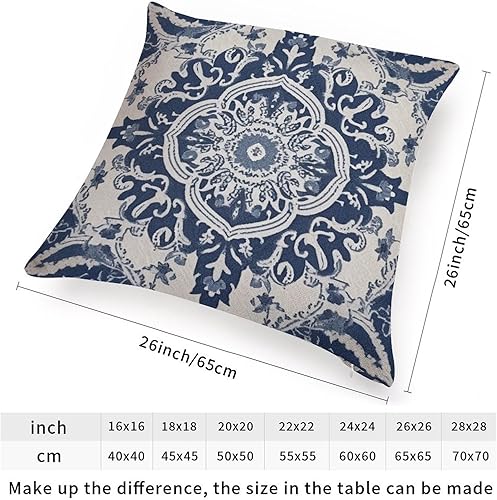 Miniatura 2 de ArogGeld Cojín de cojín de damasco azul marino con flores azules, estilo árabe turco, cuadrado, fundas de almohada chinoiserie para dormitorio,