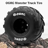 Vista 4 de OGRC 1.0 RC Monster Truck Juego de neumáticos para FCX24 SCX24 C10 JLU Deadbolt Gladiator Bronco 1/24 Crawler Car (negro)