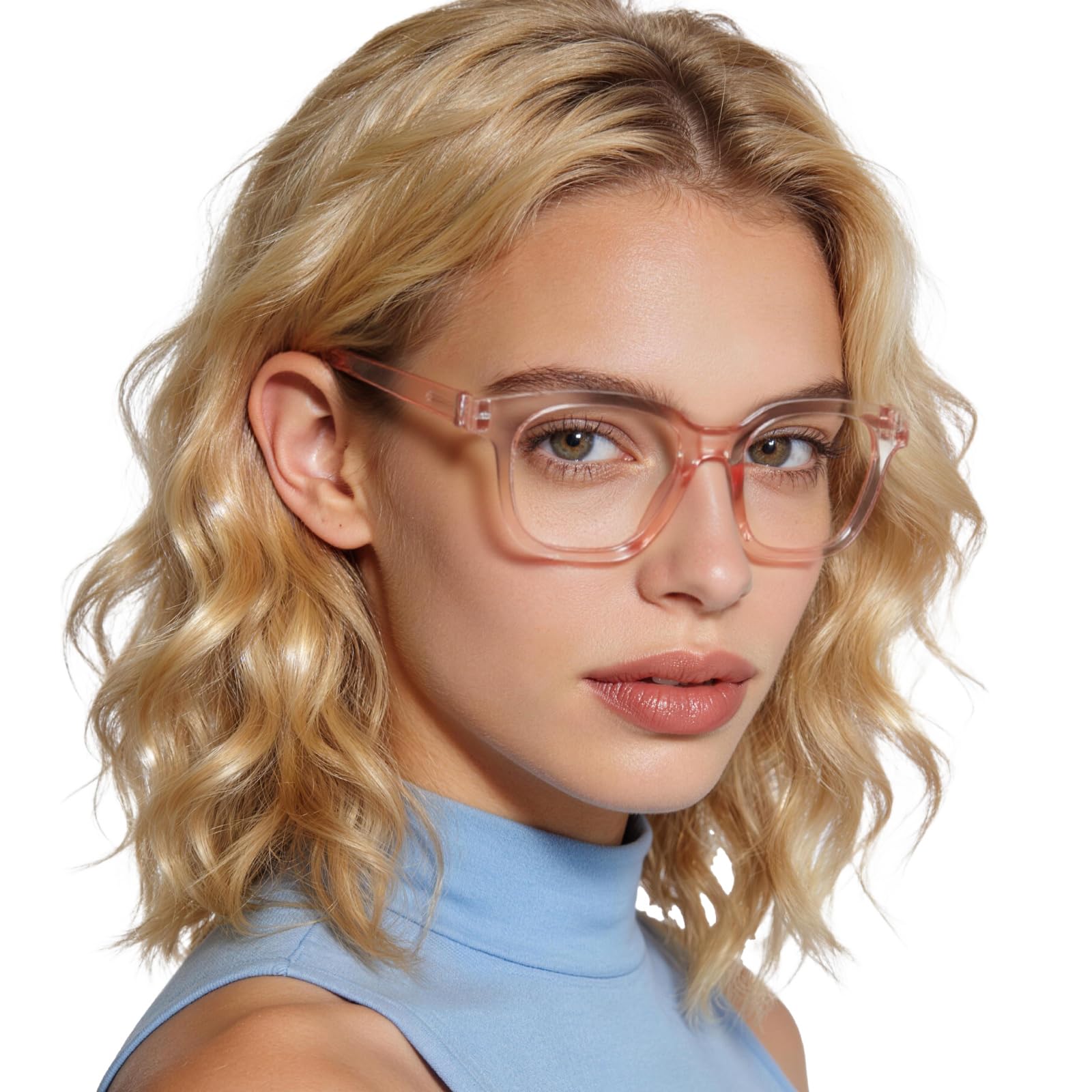 Amazon.com: AEZUNI Larger Glasses Women Square Frame Clean Lens