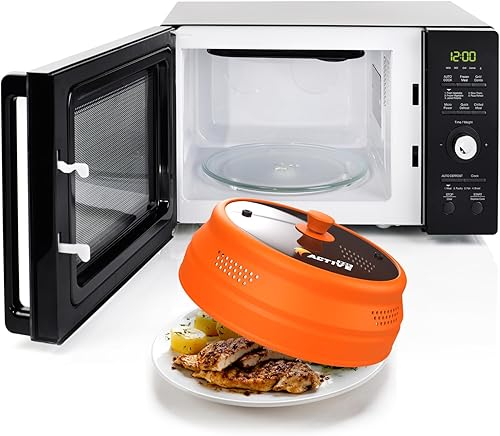 Miniatura 2 de Cubierta plegable para microondas para alimentos, tapa protectora de silicona y vidrio para platos y cuencos de 6 a 12 pulgadas, apta para