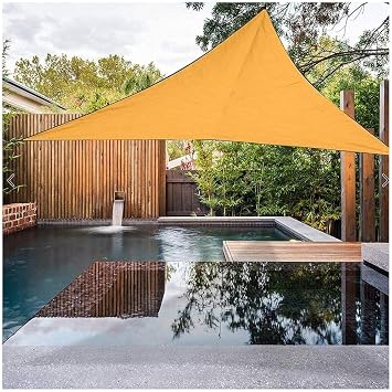 Garden Sail Canopy, Triangle Sun Sail Shade with 3 Ropes, Waterproof, UV Block, Right Angle Garden Shade Sails Sunshade Awnings for Outdoor Patios (Light Blue,3m x 3m x 4.3m)