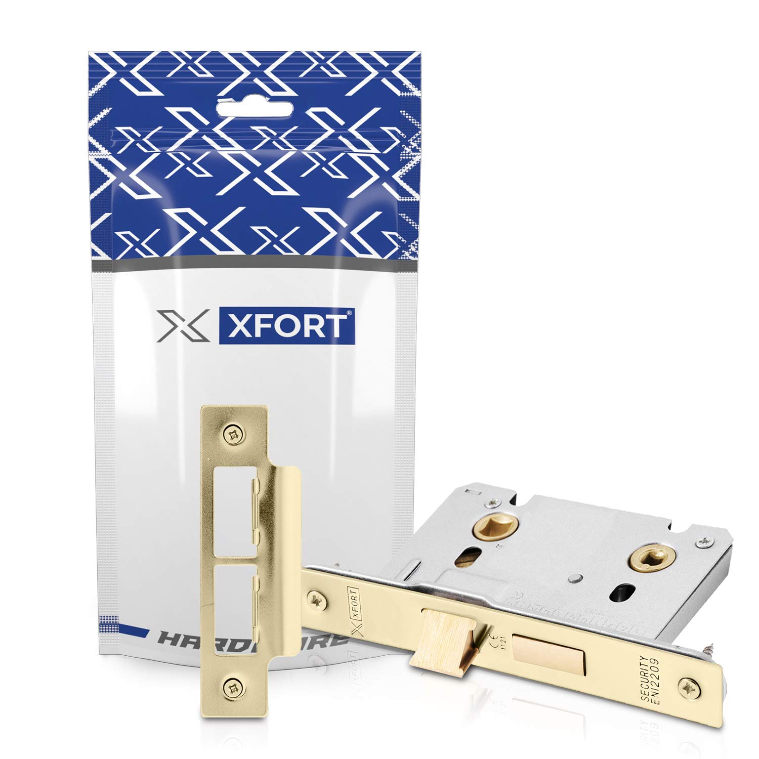 XFORT® Polished Brass Bathroom Lock 75mm for Internal Wooden Doors